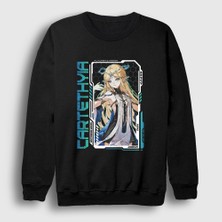 Presmono Unisex Siyah Cartethyia Wuthering Waves Sweatshirt