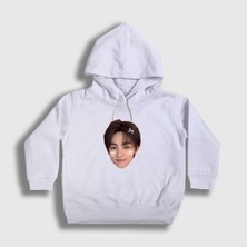 Presmono Unisex Çocuk Beyaz Seonghyeon V2 K-Pop Cortis Kapüşonlu Sweatshirt