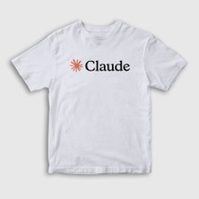 Presmono Unisex Çocuk Beyaz Logo Star Claude T-Shirt
