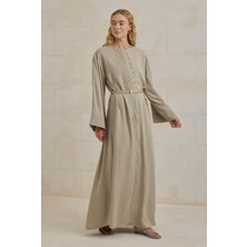 HE-QA Nervürlü Liyosel Abaya Taş
