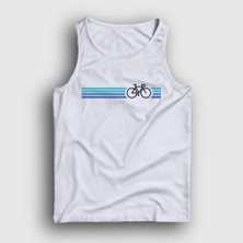 Presmono Unisex Beyaz Stripes Bike Hediye Bisiklet Atlet