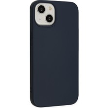iPhone 14 Kılıf Nano Içi Kadife Silikon - Lacivert