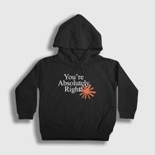 Presmono Unisex Çocuk Siyah You're Absolutely Right Claude Code Kapüşonlu Sweatshirt