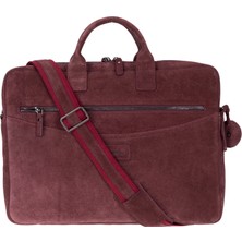 BloominBag Burgundy Still Hakiki Süet Deri 15-16 Inç Macbook/laptop Çantası