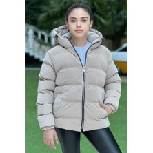 Pina Kids Kız Çocuk Kapüşonlu Cepli Su Geçirmez Nova Kumaş Kışlık Mont KM4011
