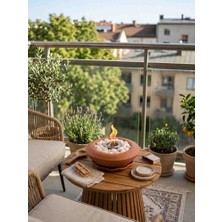 Luniva Home Modern Yeni Nesil Masaüstü Şömine Yapay Ateş Çukuru Bahçe Balkon Teras Dekorasyonu Hediyelik Obje