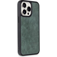 iPhone 14 Pro Kılıf Aras Deri Kapak - Koyu Yeşil
