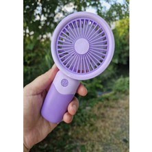 Brokoli Home Mini Fan USB Şarjlı Mini El Fanı Taşınabilir Vantilatör 3 Kademeli Sessiz Fan Telefon Tutucu Mor Ren