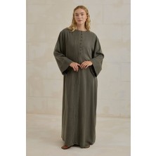 HE-QA Nervürlü Liyosel Abaya Haki