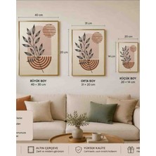 Upeka Modern Dekoratif Mdf Fleksi Çerçeveli Bantlı Kolay Montaj Şık Ofis Ev Duvar Tablo 3 Lü Set