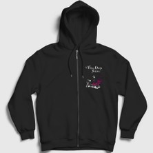 Presmono Unisex Siyah Life Starts Now Rock Three Days Grace Fermuarlı Kapüşonlu Sweatshirt