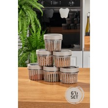 Stile Cucina 6'lı Linea Yuvarlak Saklama Kabı 0,50 Litre Bej