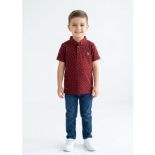 Stsahra  Erkek Çocuk Bordo Polo Yaka T-Shirt