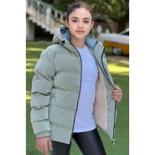 Pina Kids Kız Çocuk Kapüşonlu Cepli Su Geçirmez Nova Kumaş Kışlık Mont KM4011