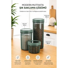 Stile Cucina 3'lü Linea Yuvarlak Saklama Kabı 1x(0,50 Litre, 1,1 Litre, 1,70 Litre) Yeşil