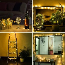 Uravas Store Peri LED Işık 10 Metre (Sarı) Pilli Aydınlatma Şerit LED Saçak Spot Süsleme