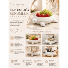 Morbella Kahve Köşesi Beyaz 15X14 cm | Kaplumbağa Form Organizer Kase Modern Şık Dekoratif Tasarım