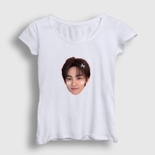 Presmono Kadın Beyaz Seonghyeon V2 K-Pop Cortis T-Shirt