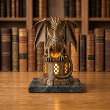 Ejderha Temalı Tealight Mumluk Dekoratif 3D Baskı Lamba