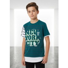 Stsahra  Erkek Çocuk Haki T-Shirt 00696HK