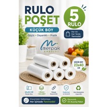 Merpak Ambalaj Küçük Boy Rulo Atlet Poşet 5 Rulo Beyaz Plastik Malzeme Desensiz 23x40 cm
