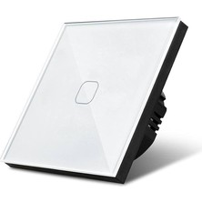Oddity Tekli Dokunmatik Işık Anahtarı Beyaz Cam Panel Nötrsüz 1 Way Akıllı Elektrik Anahtarı SK-A801-01