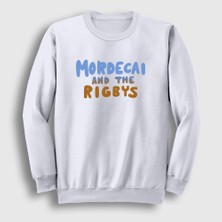 Presmono Unisex Beyaz Mordecai And The Rigbys Regular Show Sweatshirt