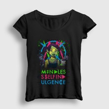 Presmono Kadın Siyah Frankenstein Girls Mindless Self Indulgence T-Shirt