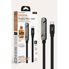 Arell Teknoloji 240W Ultra Hızlı Type-C Şarj Data Kablosu Katlanabilir Standlı Ergonomik Tasarım Örgülü