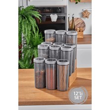 Stile Cucina 12'li Linea Yuvarlak Saklama Kabı 1,70 Litre Gri