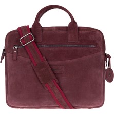 BloominBag Burgundy Still Hakiki Süet Deri 13-14 Inç Macbook/laptop Çantası