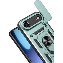 iPhone 17 Air Pars Lens Yüzüklü Silikon - Yeşil