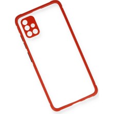 Galaxy A71 Kılıf Miami Şeffaf Silikon - Kırmızı
