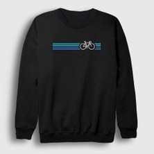 Presmono Unisex Siyah Stripes Bike Hediye Bisiklet Sweatshirt