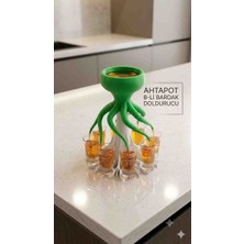 Alse 3D Taraftar Renki Ahtapot Tasarımlı 8'li Pratik Bardak ve Shot Tutucu