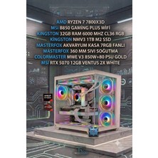 Teknovars Ryzen 7 7800X3D Msı B850 32GB Ram 1tb M2 SSD Msı Rtx 5070 12GB Oem Paket