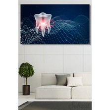 Şehzat Kanvas Duvar Tablosu Yatay Tekli Ağız Diş Sağlığı Dişçi Klinik Endodonti Kanal Tedavisi  3D