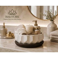 BitkiTÜRK Dekoratif Beton Kase ve Organizer – 20X10 cm Premium Dekoratif Obje, Masa Üstü ve Konsol Dekoru