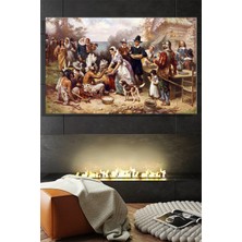Şehzat Duvar Tablosu Yatay Kanvas Tekli Salon Yatak Odası Ofis Jean Leon Gerome Ferris Ilk Şükran Günü