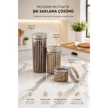 Stile Cucina 3'lü Linea Yuvarlak Saklama Kabı 1x(0,50 Litre, 1,1 Litre, 1,70 Litre) Bej