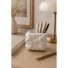 Morbella Çalışma Alanı Beyaz 14X12 cm | Fiyonk Form Kalemlik Organizer Modern Minimal Şık Tasarım