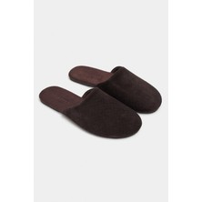 Nişantaşı Shoes Modi Bitter Kahve Süet Deri Düz Taban Kapalı Kadın Terlik