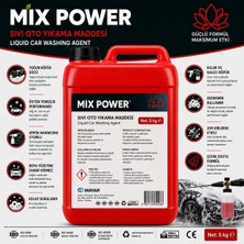 Mix Power Mıxpower Sıvı Oto Yıkama Maddesi 5 kg | Yoğun Köpüklü Oto Şampuanı | Köpük Makinesi ve Foam Lance Uyumlu | Profesyonel Araç Temizleyic