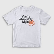 Presmono Unisex Çocuk Beyaz You're Absolutely Right Claude Code T-Shirt