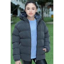 Pina Kids Kız Çocuk Kapüşonlu Cepli Su Geçirmez Nova Kumaş Kışlık Mont KM4011