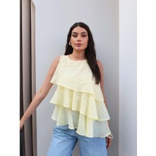 Esra Helvacı Fırfırlı Şifon Bluz