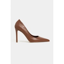 Nişantaşı Shoes Lunara Taba Mat Sivri Burun Kadın Stiletto