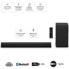 Lg Bluetooth 5.3+Hdmı Arc+Optik +Usb Bağlantılı Soundbar & Ev Sienama Sistemi, 300W 2.1 Kanallı Ses ve Subwoofer Ses, Dolby Audio Desteği