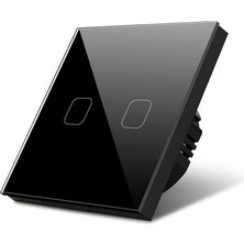 Oddity Tekli Vavien Dokunmatik Işık Anahtarı Siyah Cam Panel Nötrsüz 2 Way SK-A801-02B