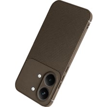 Poco X8 Pro Max Auto Focus Karbon Kapak - Kahverengi